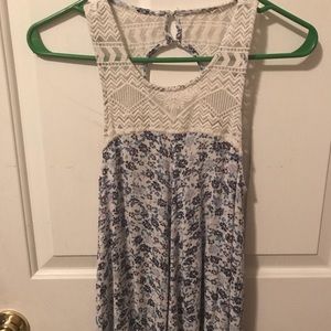 Aeropostale floral/lace open back tank top